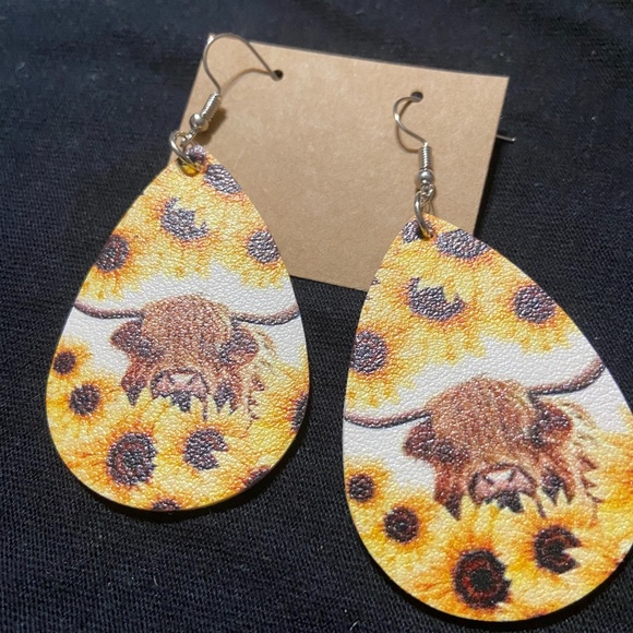 RaggedHeifer Jewelry - Cow & sunflower print